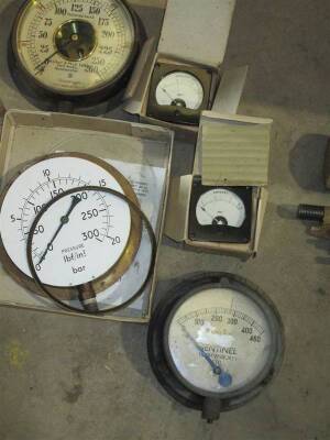 Sentinel steam lorry pressure gauge t/w others etc