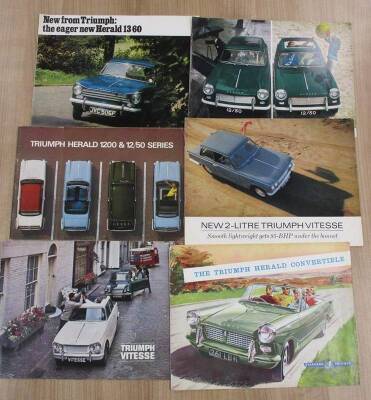 Triumph Herald, Vitesse and Convertible: 6 original sales brochures