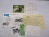 Velocette, price list (1960) range specification, fold out brochure, range brochure and flyer