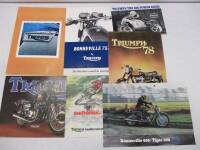 Triumph, 7 brochures for 650 and 750cc bikes, 1970s