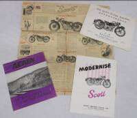 Scott Flying Squirrell, 4 fold out brochures 1933-50s
