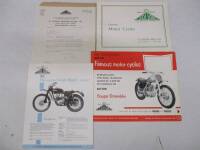 Cotton Motorcycles, brochures and ephemera inc' range brochure