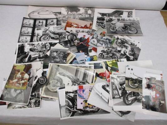 Racing motorcycles, a qty of photos, all periods, much annotation