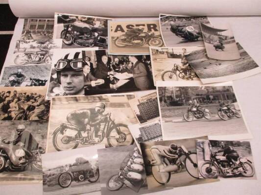 Motorcycle racing photos from the open face helmet era, press images, agency and later copies annotated