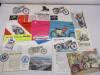 Motorcycle flyers and info for Italian and British machines, 1940s-60s
