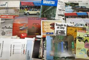 Daihatsu car brochures, a qty t/w cuttings and road tests etc 1960s-1980s