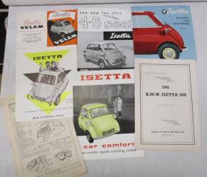 Isetta 3wheeler brochures (5) t/w 2 road tests 1956-62