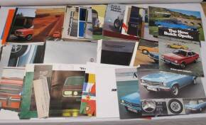 Opel car brochures 1970s, a large qty