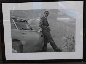 Framed and glazed James Bond print from the 1964 Goldfinger movie