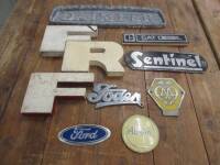 Selection of vehicle badges inc' Cat Diesel, Sentinel, Foden, Ford, AA etc ex Jack Richards