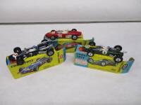 Corgi Toys (3) boxed and unmarked: 154 Ferrari F1 Grand Prix, 155 Lotus Climax F1, 156 Cooper Maserati F1