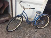 Schwinn ladies bicycle in blue, original barn find with original seat