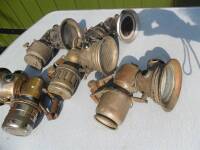 Vintage acetylene bicycle lamps