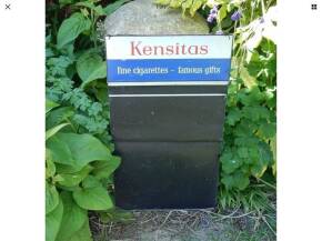 Kensitas fine cigarettes - famous gifts; a newsagents board