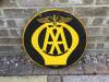 AA, a double sided circular enamel sign marked Franco SWI, 18ins dia