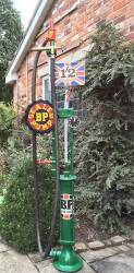 Gilbert & Barker 1gallon petrol pump restored in BP colours