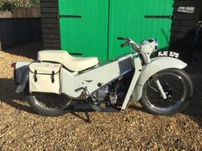 1960 200cc Velocette LE200 Mk3 MOTORCYCLE Reg. No. KJE 575 Frame No. 312034 Engine No. 1879/3 The vendor informs us that this LE underwent a full restoration in 2016 that utilised all of the original parts and the recorded mileage of 21,000 is genuine. Fi