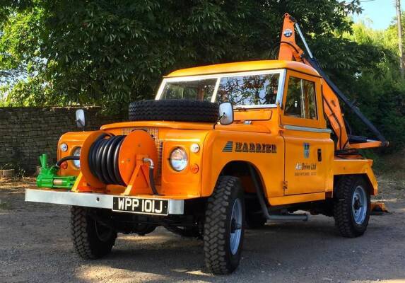 1971 Land Rover Series 2a Air-Drive Harrier Reg. No. WPP 101J Chassis No. 27706819G This is the Air-Drive Harrier prototype based on a Land Rover Series 2a 109ins chassis. Developed in late 1970 and early 1971 it was fitted with a McConnell PA44 Power Arm