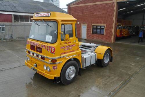 1970 ERF LV 4x2 diesel tractor unit Reg. No. PGV 730H Serial No. 18841 Fitted with a Gardner 180 engine and restored around 2000. The front of the lorry is liveried 'Sweeps Spirit' which was the nickname of one of Jack's drivers who joined the Fakenham op