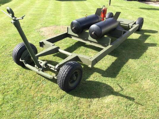 British heavy bomb trailer c/w 2 dummy bombs, in restored order and an ideal accompaniment to the previous lot