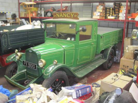 1928 Chevrolet 1ton drop-side pickup Reg. No. PX 9100 A previously restored vehicle 'Nancy' which has been discreetly liveried for C Silverman to the front bumper. A good original interior with period instrumentation, the smart paintwork in green with con