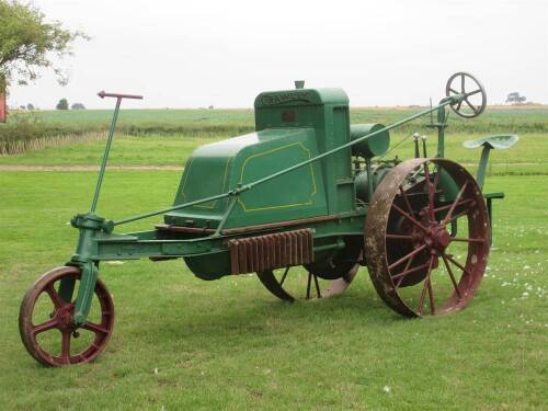 1920 CRAWLEY Agrimotor 4cylinder petrol TRACTOR Date of manufacture: 12 May 1920 Serial No. 234 Engine No. RU76765 One of the most important early British tractors to come to the market in recent years, the Crawley Agrimotor is both a scarce machine and