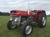 1967 MASSEY FERGUSON 135 3cylinder diesel TRACTOR Reg. No. KOD 977F (expired) Serial No. 88676 A well presented example with a reconditioned engine, new tyres, repainted and with old style V5 available