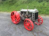 FORDSON Model F 4cylinder petrol/paraffin TRACTOR Fitted with ladder type radiator and rear drawbar on rear steel spade lug wheels and front steel wheels