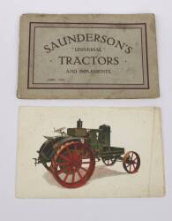 Saunderson Universal tractor and implement sales catalogue June 1919 with tractor colour plate (2)