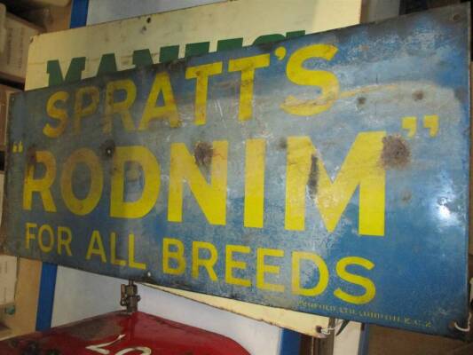 'Spratts Rodnim For All Breeds' enamel sign