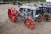 1924 FORDSON Model F 4cylinder petrol TRACTORSerial No. 381513Retaining the original trembler coil, a later carburettor, underslung exhaust and steel wheels with rear cleats