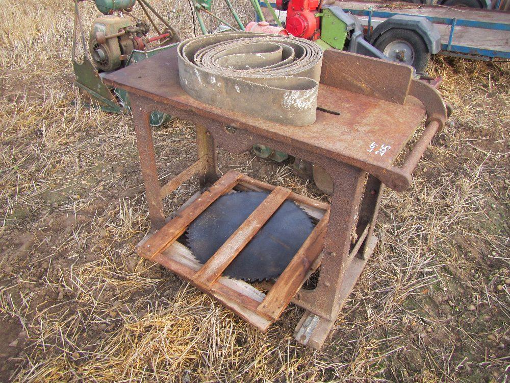 Circular sawbench, belt driven J & M Seabrook Auction sale of