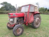 1976 MASSEY FERGUSON 165 Multi-Power 4cylinder diesel TRACTORReg. No. LMW 906PSerial No. FG151399Fitted with PAS, PUH, swinging drawbar, screw on PTO cap, Cat and 2 linkage balls and showing 1,378hrs. V5 available