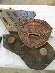 LR Knap & Co Cranfield cast iron plate t/w 2 others