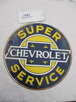 Chevrolet Super Service American garage sign, 12ins dia