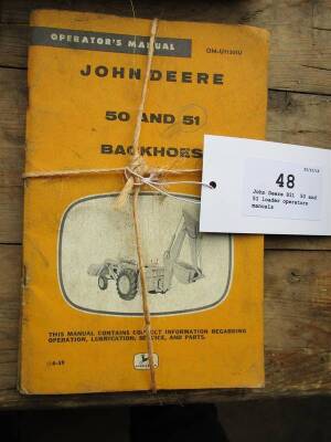 John Deere 831, 50 and 51 loader operators manuals