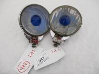 Period car spotlights with blue centres (2)