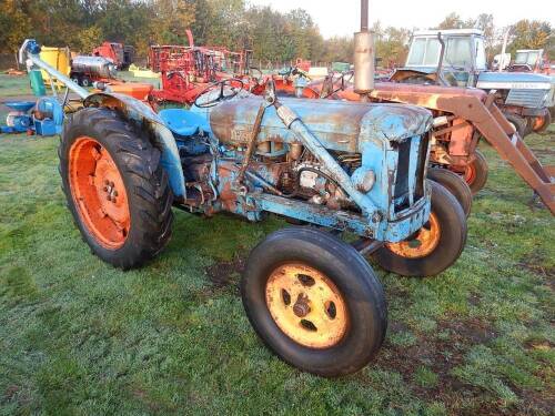 FORDSON E1A Major 4cylinder diesel TRACTOR Reg. No. IBC 511 (expired) Fitted with loader brackets and gearbox is reported to be faulty