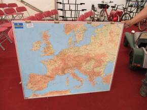 Michelin, large framed metal map measuring 48½ins x 40ins