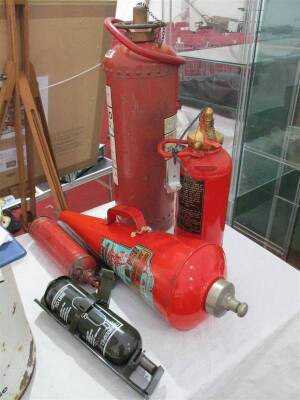 Qty vintage fire extinguishers