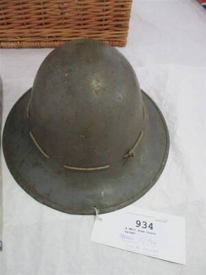 A WWII Home Guard helmet