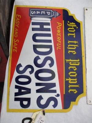 Hudson's Soaps, an enamel sign