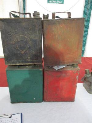 Shell, Esso and Shell Mex/BP period petrol cans (3)