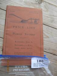 1933 Ransomes, Sims & Jeffries plough fittings catalogue