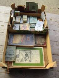 Vintage cigarette packets (14), maps (3) and various old driving licenses