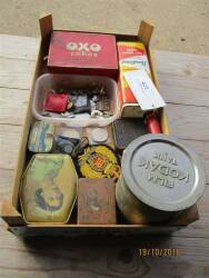 Qty decorative tins etc inc' wartime buttons