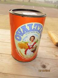 Large illustrated Ovaltine tin