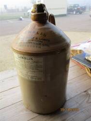 An unopened stoneware jar 'Lamlin' by Frost Southwick Ltd Agricultural Chemists, Monmouth