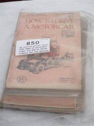 AA touring wallet dated 1925 maps of principle towns t/w How To Drive A Motor Car 5th edition with two others