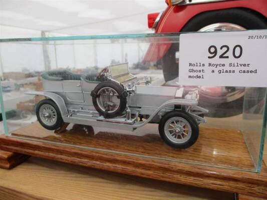 Rolls Royce Silver Ghost, a glass cased model